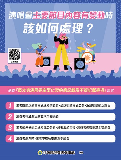 11403演唱會主要節目內容有變動時該如何處理